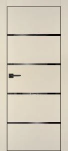 Межкомнатная дверь PX-17 черная кромка с 4-х ст. Бежевый матовый