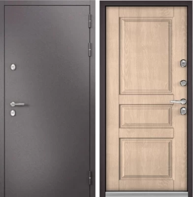 Дверь Бульдорс TERMO STANDART MP БУКЛЕ шоколад/ Дуб крем 10TD-2