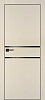 Межкомнатная дверь PX-18 черная кромка с 4-х ст. Бежевый матовый